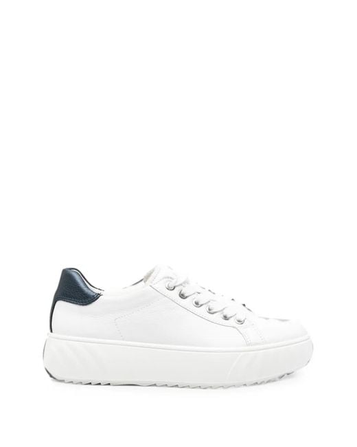 Ara White Monaco Platform Lace-Up Sneakers