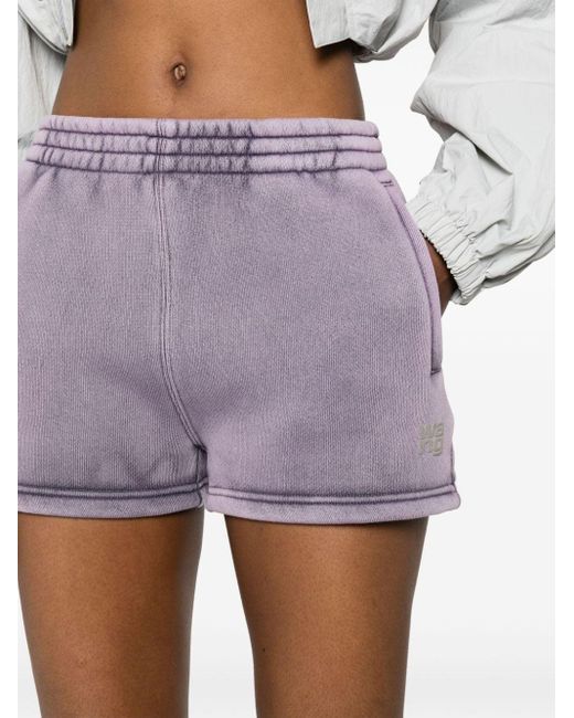 Pantalones cortos de deporte con efecto descolorido Alexander Wang de color Purple