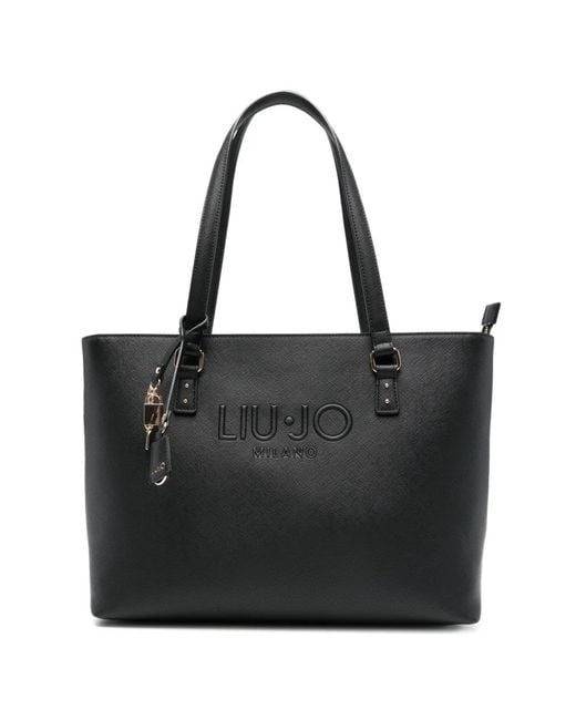 Liu Jo Black Large Tote Bag With Charm