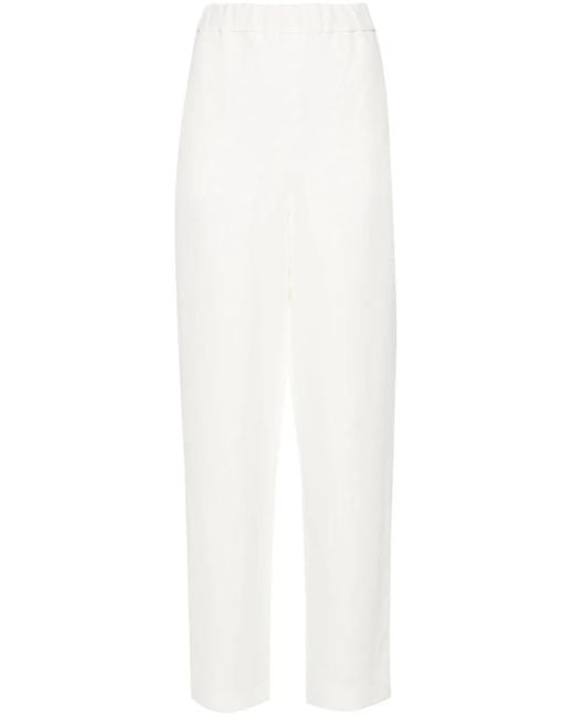Fabiana Filippi White Wide-Leg High-Waisted Trousers