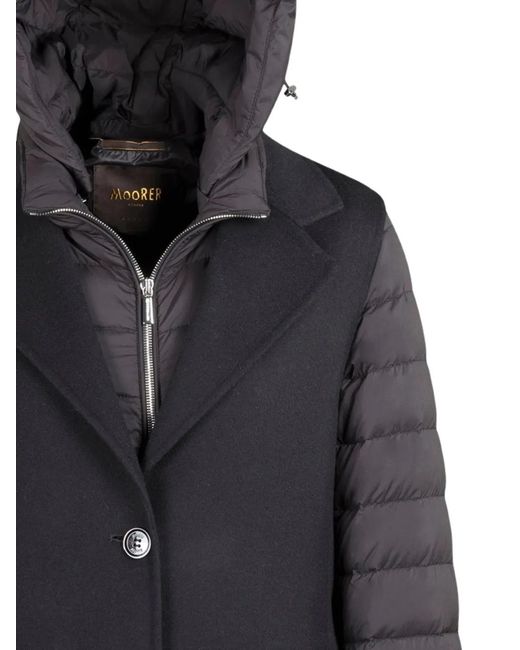 Moorer Blue Jaya-Cwx Hooded Quilted Wool Vest-Coat Set