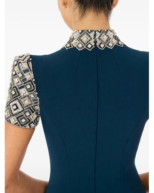Jenny Packham Blue Pricile Embellished Maxi Dress