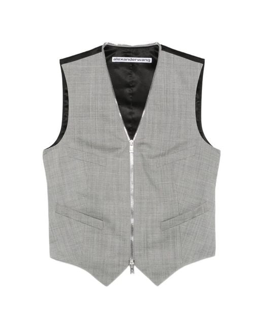 Alexander Wang Gray Tailored Vest With Wraparound Zipper
