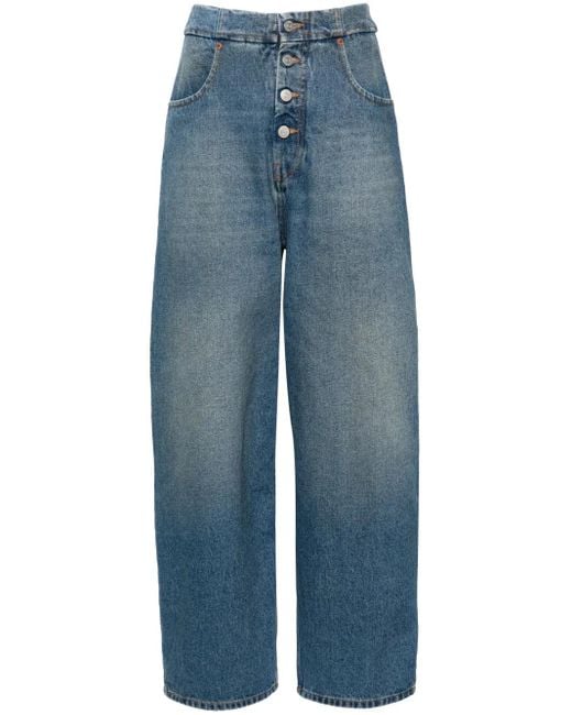 MM6 by Maison Margiela Blue Wide-Leg Denim Jeans