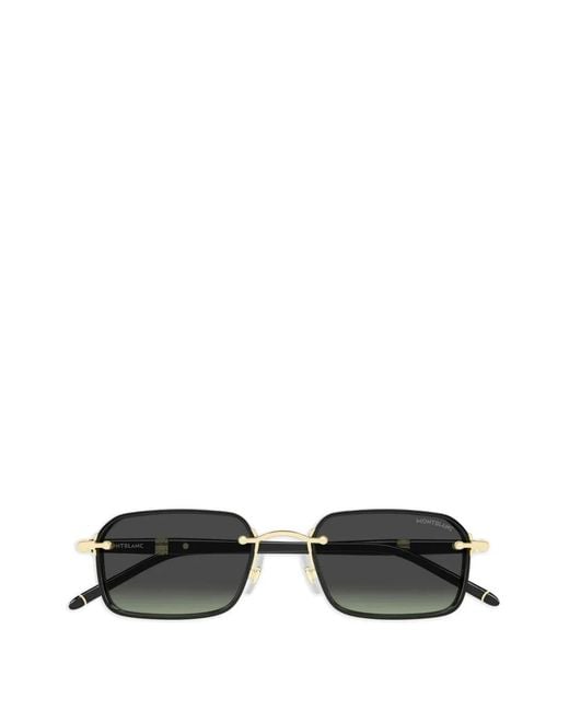 Montblanc Black Rectangle-Frame Sunglasses for men