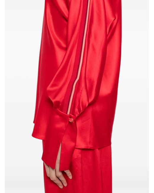 Danamé Red Asymmetric-Neck Top