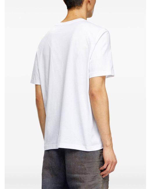 メンズ DIESEL T-adjust-k19 プリント Tシャツ White