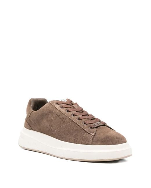 Guess Brown Suede Platform Sneakers for men