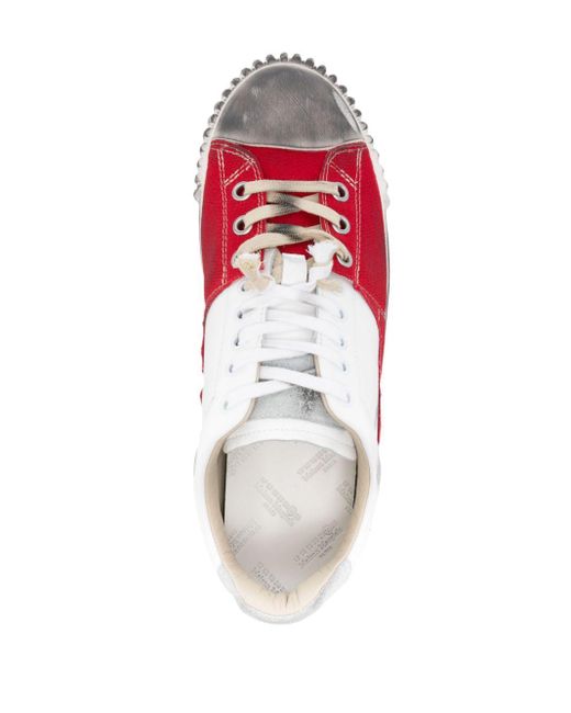 Maison Margiela Red New Evolution Panelled Sneakers for men