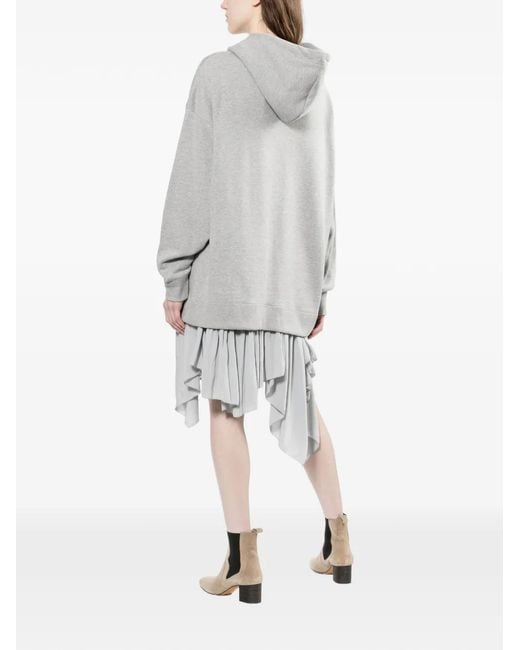 Maison Mihara Yasuhiro Gray Logo-Patch Hooded Dress