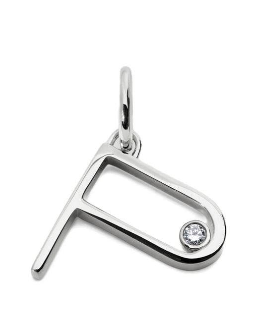 Monica Vinader White Solitaire Diamond Initial Pendant