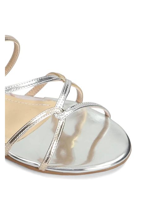 Werner White Metallic-Effect Sandals