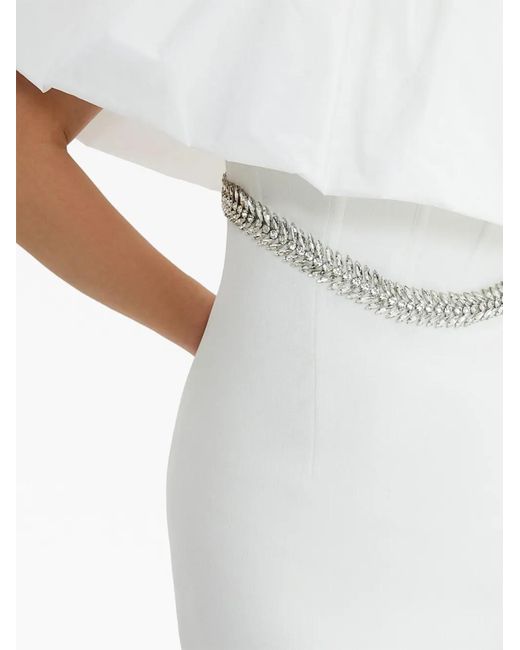 Rebecca Vallance White Alpine Ruffle-Detail Gown