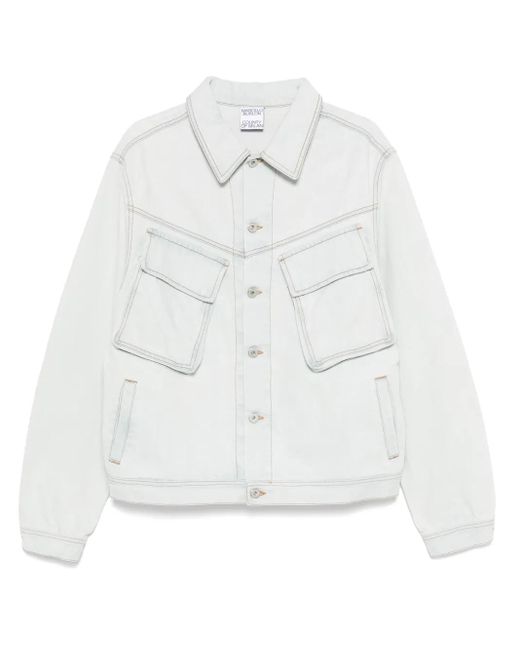Marcelo Burlon White Denim Cargo Jacket for men