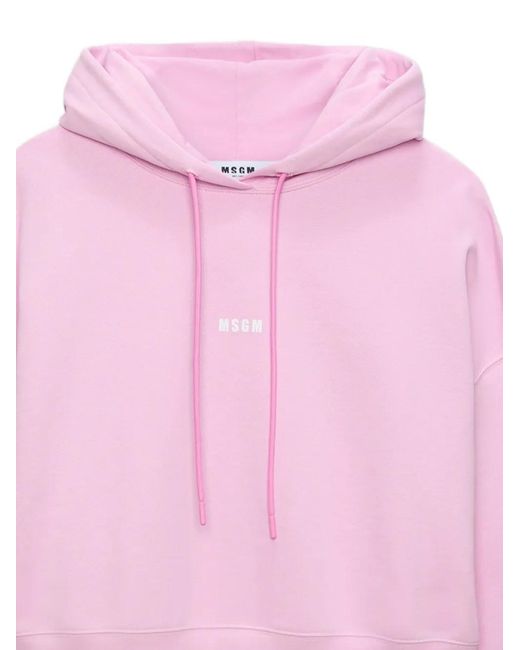 MSGM Pink Drawstring Hoodie