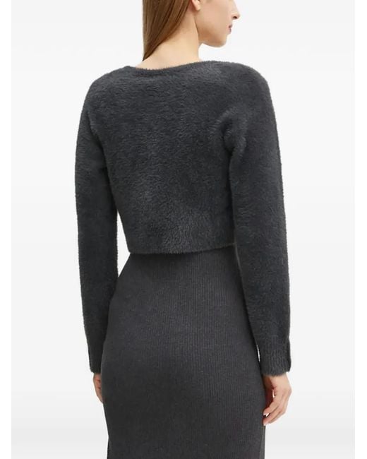 Morgan Black Rib Split Midi Dress