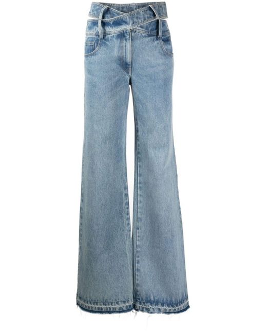 Monse Criss-cross High-rise Wide-leg Jeans in Blue | Lyst