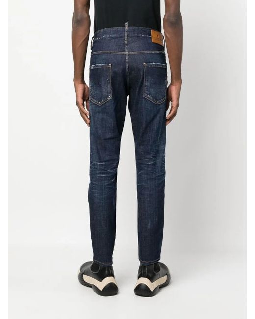 Bleach-effect skinny jeans DSquared² de hombre de color Blue