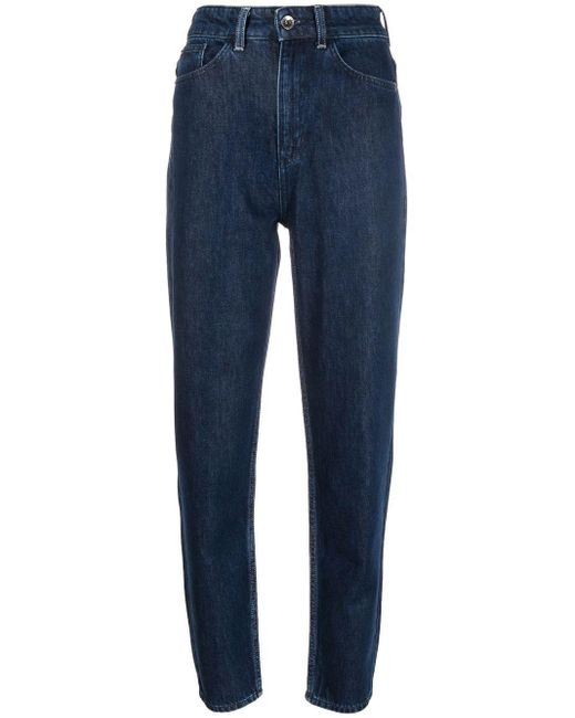 Jeans affusolati a vita altaEmporio Armani in Denim di colore Blu | Lyst