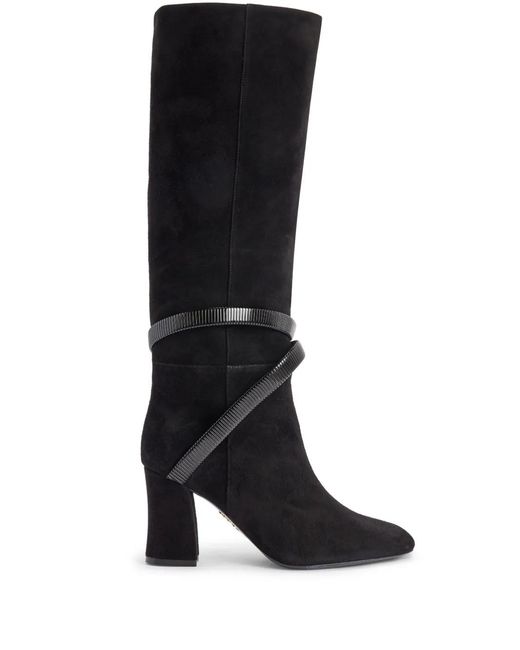 Rene Caovilla Black Suede Boots