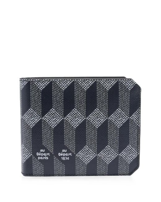 AU DEPART Gray Geometric-Print Bifold Wallet