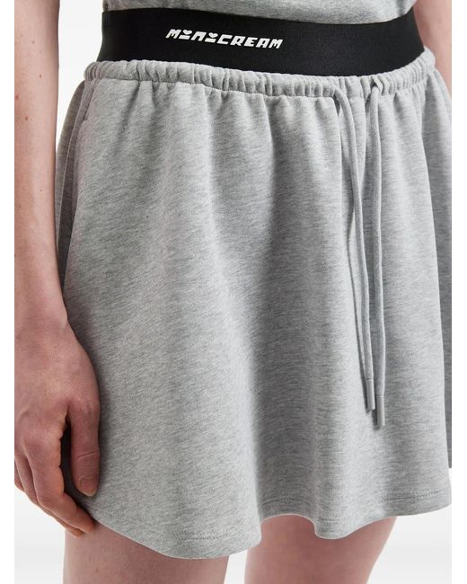 Mini Cream Gray Drawstring Skirt