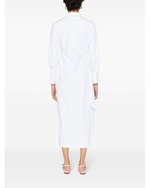 Huishan Zhang White Tatiana Crystal-embellished Shirt Dress