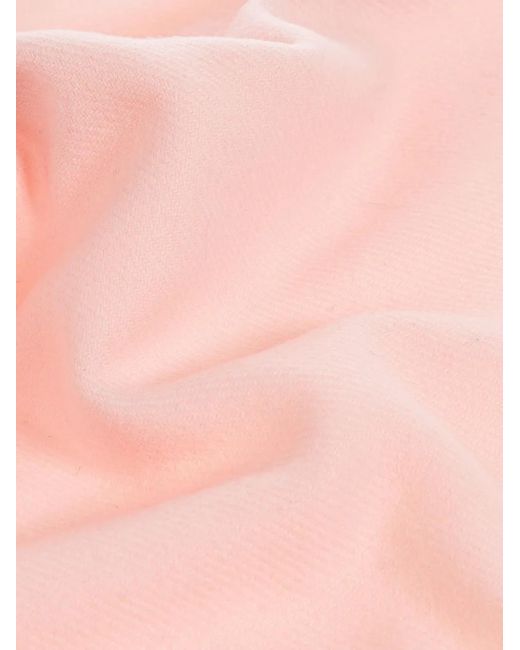 Moschino Pink Embroidered-Logo Fringed Scarf for men