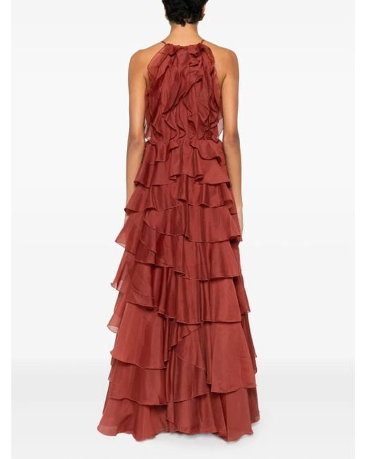 Robe Longue Cleo À Volants Superposés Aje. en coloris Red
