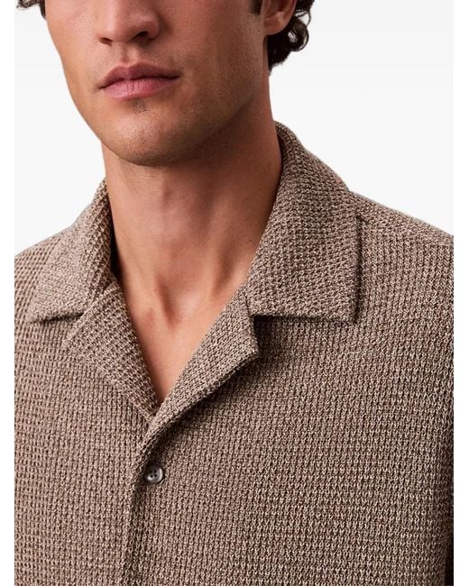 Calvin Klein Gray Waffle-Knit Short-Sleeve Shirt for men