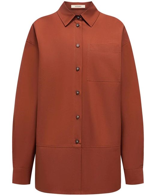 12 STOREEZ Orange Drop-Shoulder Cotton Shirt