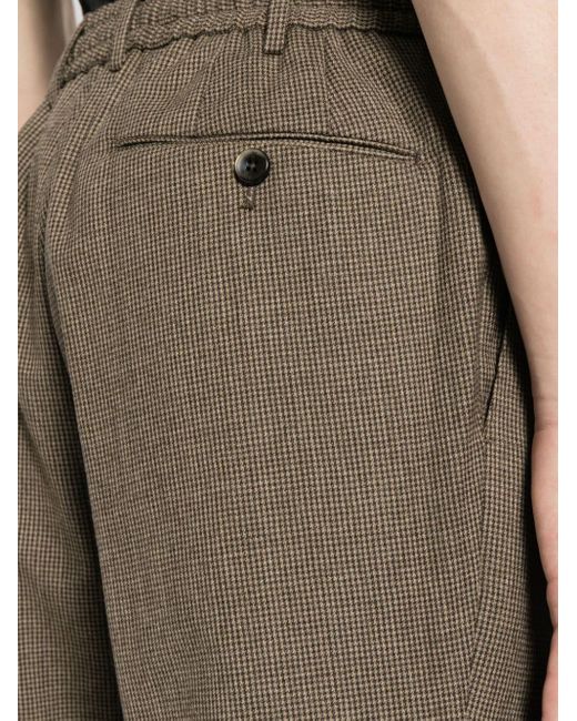 PT Torino Gray Business Houndstooth Slim-leg Trousers for men