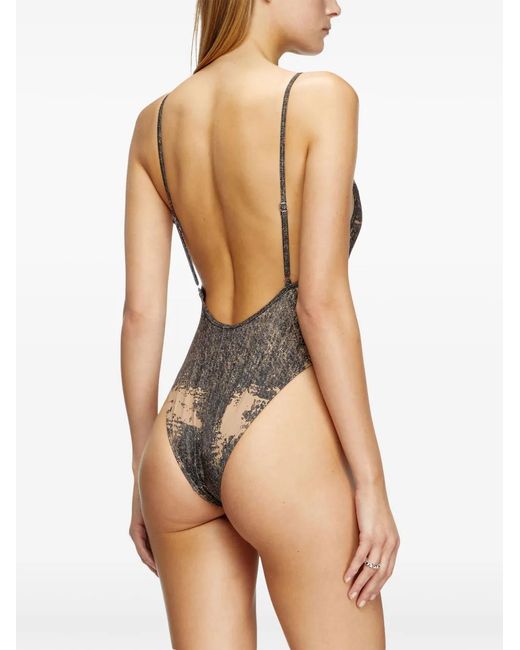DIESEL Gray Daisy-Dnm Swimsuit