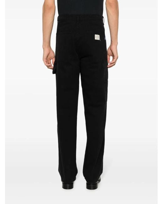 AWAKE NY Black Logo-Embroidered Straight-Leg Jeans for men