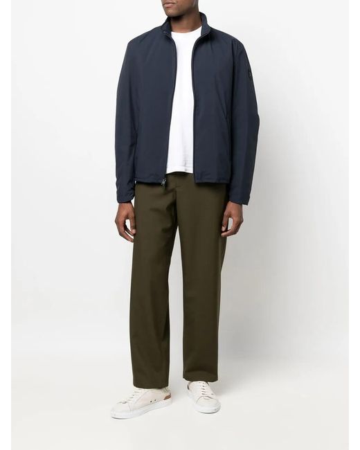 Woolrich Blue Sailing Padded Bomber Jacket for men