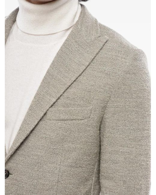 Paolo Pecora Gray Bouclé Patch-Pocket Blazer for men
