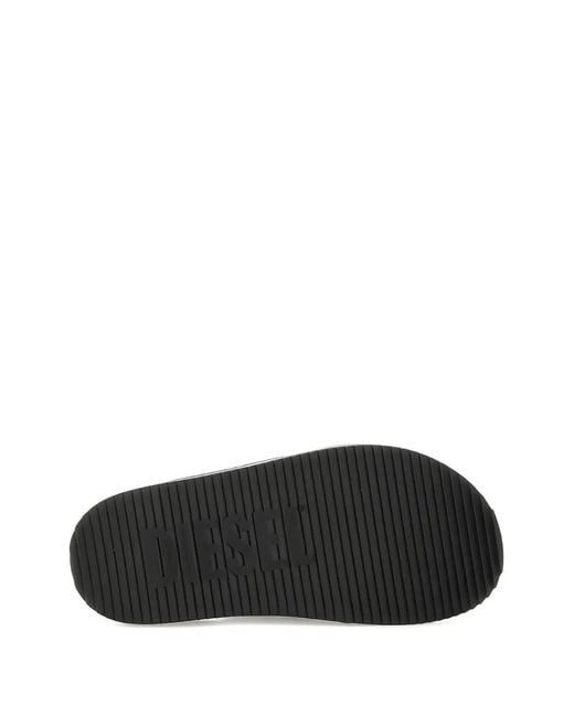 DIESEL Blue Denim Cross-Strap Slides