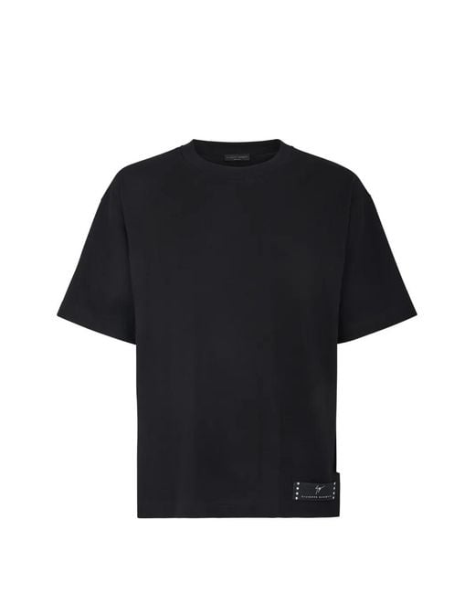 Giuseppe Zanotti Black Lr-66 Label-Detail T-Shirt for men