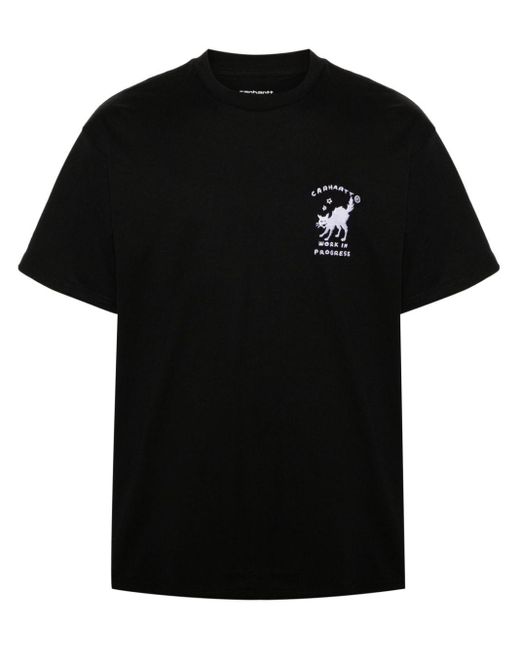 Camiseta con logo bordado Carhartt de hombre de color Black