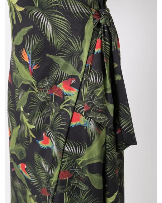 Lygia & Nanny Green Falcão Kleid Mit Botanischem Print