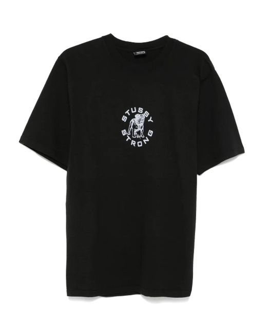 Stussy Black Strong Mac Pigment Dyed T-Shirt for men
