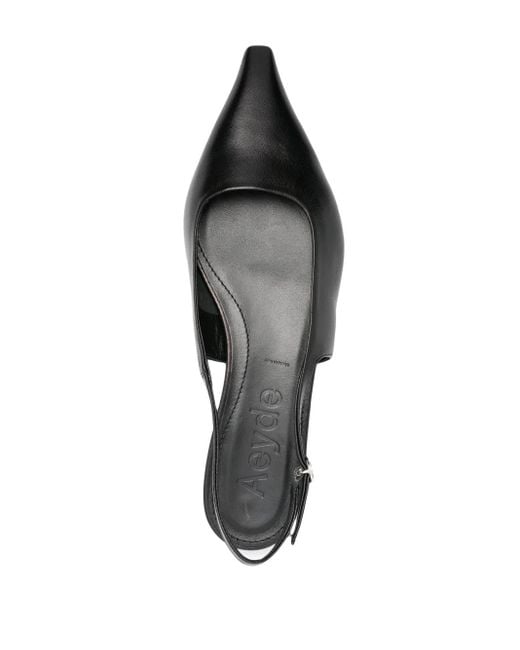 Aeyde Fedora Leren Ballerina's in het Black