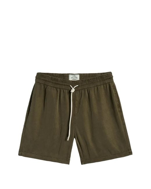 Portuguese Flannel Green Dogtown Drawstring Elasticated-Waist Shorts for men