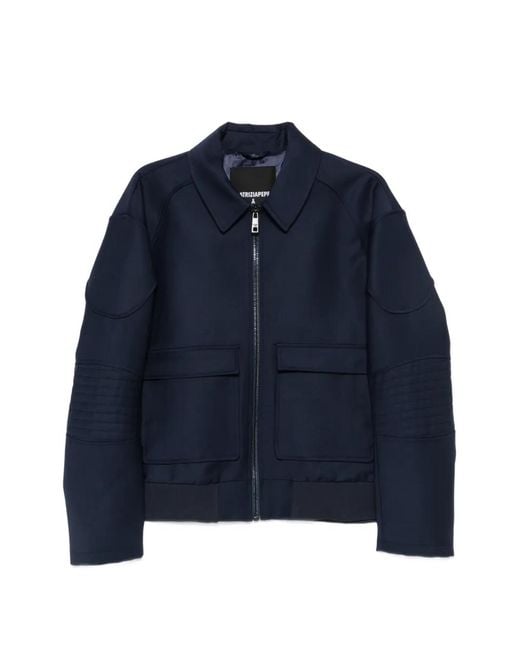 Patrizia Pepe Blue Racing Wool-Blend Jacket for men