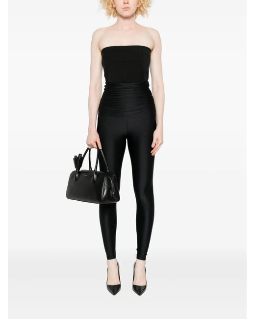 ANDAMANE Black Vicki Draped-Waist Leggings