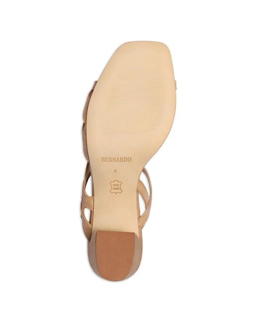 Bernardo Natural Gyoda Square-Toe Strappy Sandals