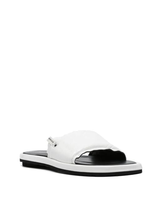Premiata White Patent Leather Slides