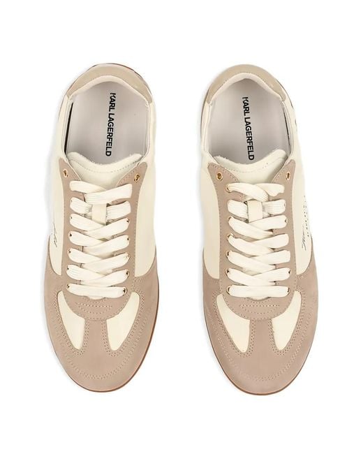 Karl Lagerfeld White Altia Lace-Up Leather Sneakers