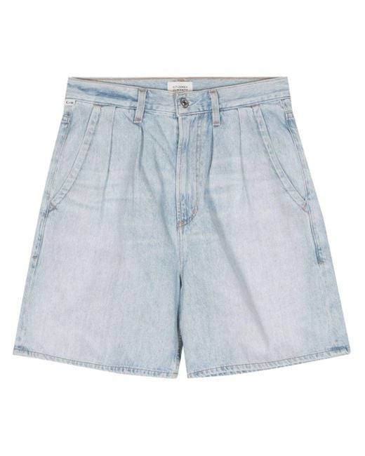 Citizens of Humanity Blue Maritzy Jeans-Shorts mit weitem Bein