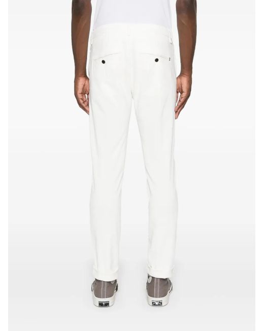 Dondup White Gaubert Corduroy Trousers for men